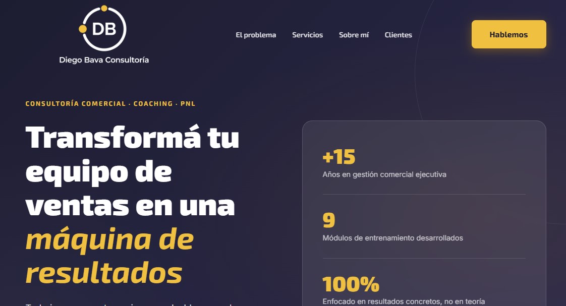 Sitio web de Diego Bava Consultor