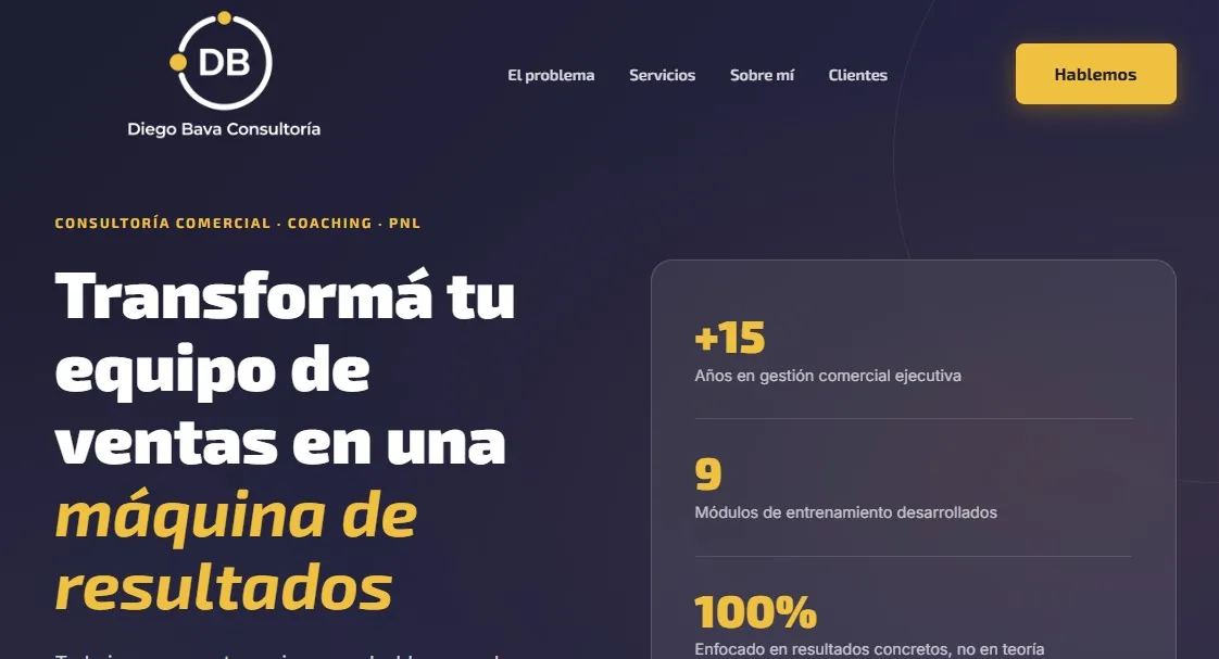 Sitio web de Diego Bava Consultoría