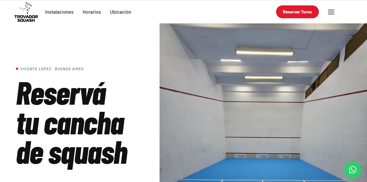 Sitio web de Trovador Squash